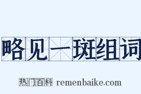 略见一斑组词是什么意思的图片